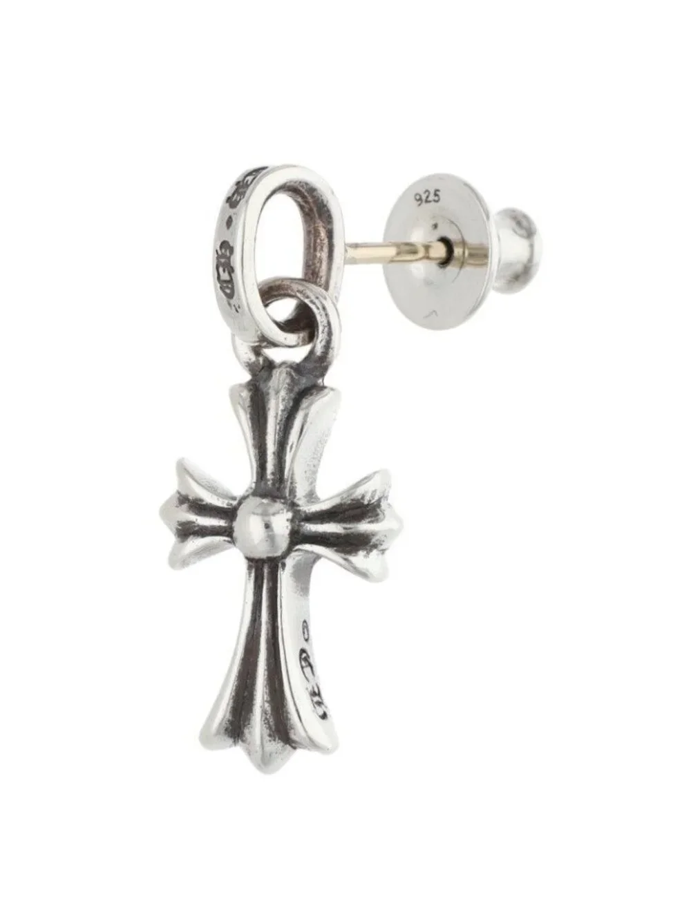 Chrome Hearts Bby Pprchn Baby Fat Drop Silver Earrings
